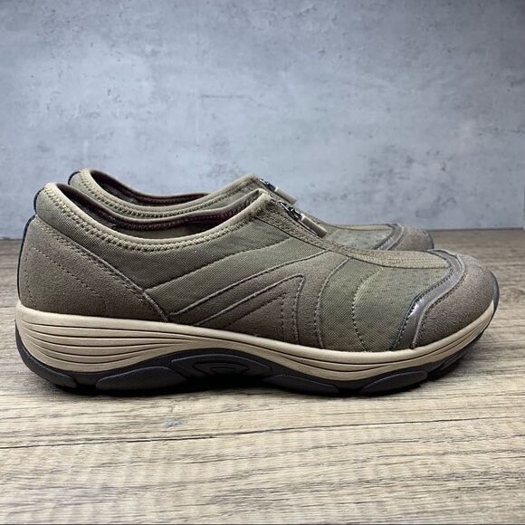 Easy Spirit Shoes Womens~”SEVONN2” Zip Brown Suede Nylon SlipOn~Size 7M - Picture 2 of 8